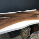 TUZECH Custom Made Wood Resin Epoxy Ice Look Dinning Table Coffee Table Side/End Table Coastal Table Top Living Room Table Bar Counter Home Décor