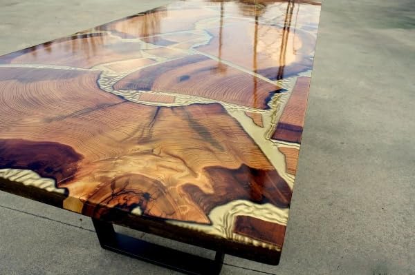 TUZECH Unparalleled Gold Epoxy Resin Dining Table Coffee Table Conference Table Living Room Table Kitchen Table End/Side Table Patio Table Bar Counter Table Home Décor