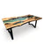 Coastal Green Epoxy Resin Dining Table Console Table Living Room Table Conference Table Patio Table End Table Side Table Coffee Table Bar Counter Table Home Décor