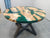 TUZECH Large Indoor Epoxy Coffee Table Wooden Olive Dark Green River Table Side/End Table Living Room Table for 2, 4, 6, 8 Epoxy Dining Table Patio Table Home Decor