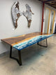 Customized Large Epoxy Table, Ocean Waves Look, Resin Dining Table for 2, 4, 6, 8, Epoxy Coffee Table, Living Room Table, Home décor