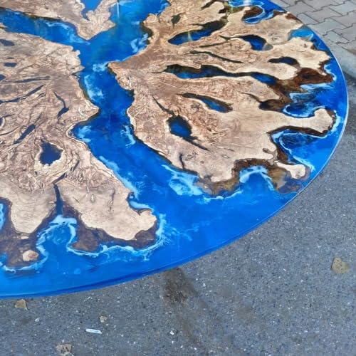 TUZECH Unique Blue River Epoxy Resin Dining Table Coffee Table Living Room Table Console Table Patio Table Bar Counter Table End/Side Table Kitchen Table Home Décor