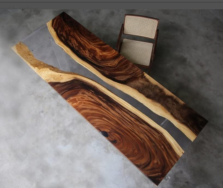 Customized Large Epoxy Table,Single River Look, Resin Dining Table for 2, 4, 6, 8, Epoxy Coffee Table, Living Room Table, Home décor