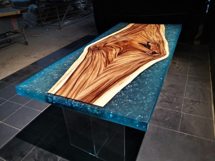 Natural Wood with Epoxy Dining Table Resin Coffee Table Living Room Table for 2, 4, 6, 8 Epoxy River Table Top Resin Table Home Decor Side/End Table Patio Table