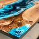 TUZECH Natural Wood Classic Ocean River Look Resin Epoxy Table Coastal Table Top Dining Table Coffee Table Side/End Table Home Décor