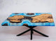 Unique Blue Island Look Epoxy Resin Dining Table Coffee Table End Table Wooden Table Living Room Table Bar Counter Home Décor Side Table Top