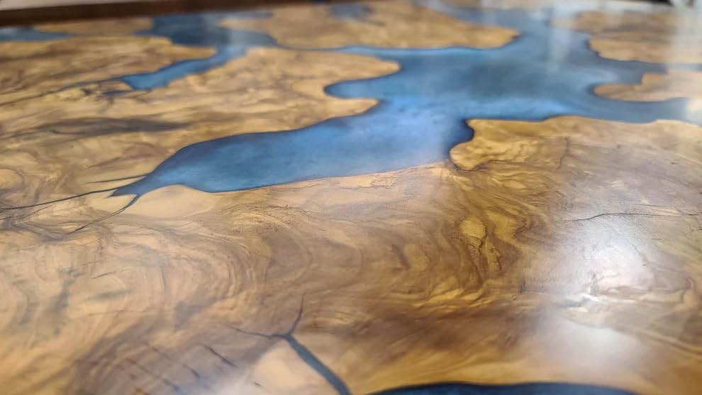Classic Blue River Flow Epoxy Resin Dining Table Coffee Table End Table Wooden Table Living Room Table Home Decor Confrence Table Table Top End Table