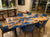 TUZECH Customized Epoxy Table, Dining Table, Ocean Look Table Top, Unique Furnished Table, Epoxy Live Edge Table, Olive Design Dining Table