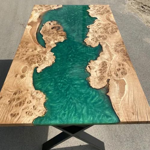 Customized Large Epoxy Table, Green Forest Epoxy Table, Resin Dining Table for 2, 4, 6, 8, Epoxy Coffee Table, Living Room Table, Home décor