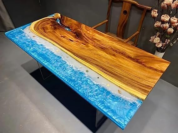 Customized Large Epoxy Table, Clear Wooden Resin, Resin Dining Table for 2, 4, 6, 8, Epoxy Coffee Table, Living Room Table, Home décor