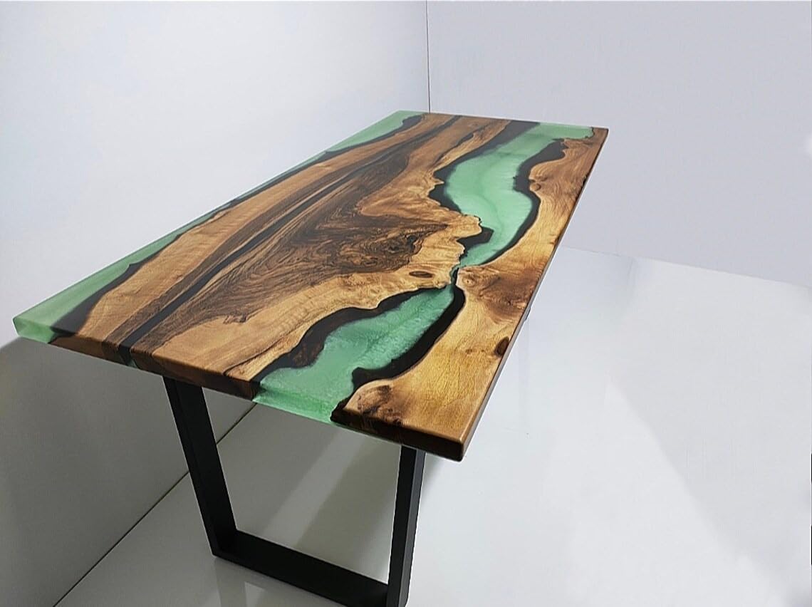 Beautiful Celadon Green Epoxy Resin Dining Table Conference Table Patio Table Coastal Table Coffee Table Living Room Table Bar Counter Table End/Side Table