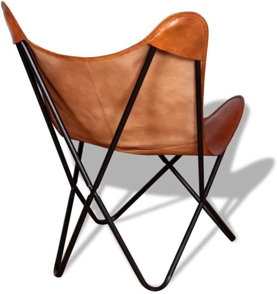 TUZECH Vintage Classic Handmade Leather arm Chair Star Butterfly Genuine Leather Chair Home Décor