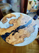 Natural Wood Epoxy Coffee Table Round Table Multi River White Epoxy Table Living Room Table for 2, 4, 6, 8 Dining Table Resin Bar Counter Home Décor Side/End Table