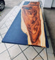 Classic Dark Blue River Look Epoxy Resin Dining Table Coffee Table End Table Wooden Table Living Room Table Bar Counter Home Décor Side Table Top