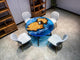 TUZECH Clear Blue Ocean Resin Look, Coffee Table, Kitchen and Dining Table, Acacia Wood Table, Round Table Top, Flexible Table, Ocean Table, End Table