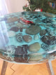 Unique Special Epoxy Round Table Modern Stones Aquarium Sea Look Table Side/End Table Resin Coffee Table Living Room Table Epoxy Dinning Table Home Décor