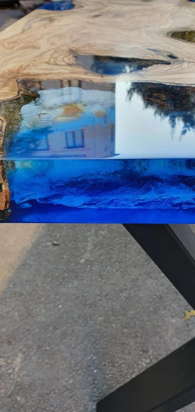 TUZECH Beautiful Visionary Aquatic Epoxy Resin Dining Tale Coffee Table Kitchen Table Center Table Living Room Table Conference Table Patio Table End/Side Table Home Décor