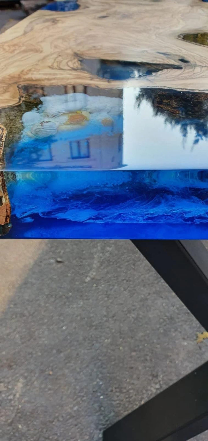 TUZECH Beautiful Visionary Aquatic Epoxy Resin Dining Tale Coffee Table Kitchen Table Center Table Living Room Table Conference Table Patio Table End/Side Table Home Décor
