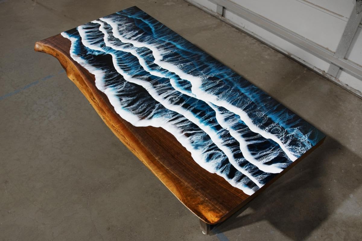 Customized Large Epoxy Table, Multi Ocean Beach Look, Resin Dining Table for 2, 4, 6, 8, Epoxy Coffee Table, Living Room Table, Home décor