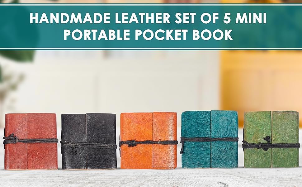 TUZECH Handmade Leather Bound Book of Shadows Mini Notebook Blank Unlined Small Pocket Tiny Journal For Office Artist Architect Personal Note Vintage Diary for Women and Men Rose Miniature