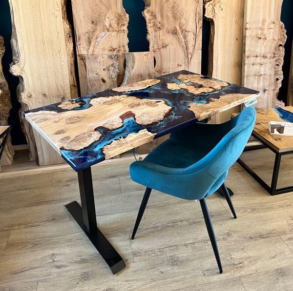 Custom Made Mountain with Ocean Look Table Epoxy Dining Table Coffee Table End Table Bar Counter Top Living Room Table Wall Art Wooden Table