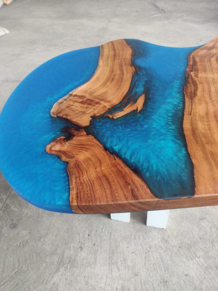 TUZECH Beautiful Indoor Round Wooden Mount Coffee Table Epoxy Dining Table Living Room Table Walnut Table Top Wooden Table Bar Counter Top Wall Art Side/End Table Home Art