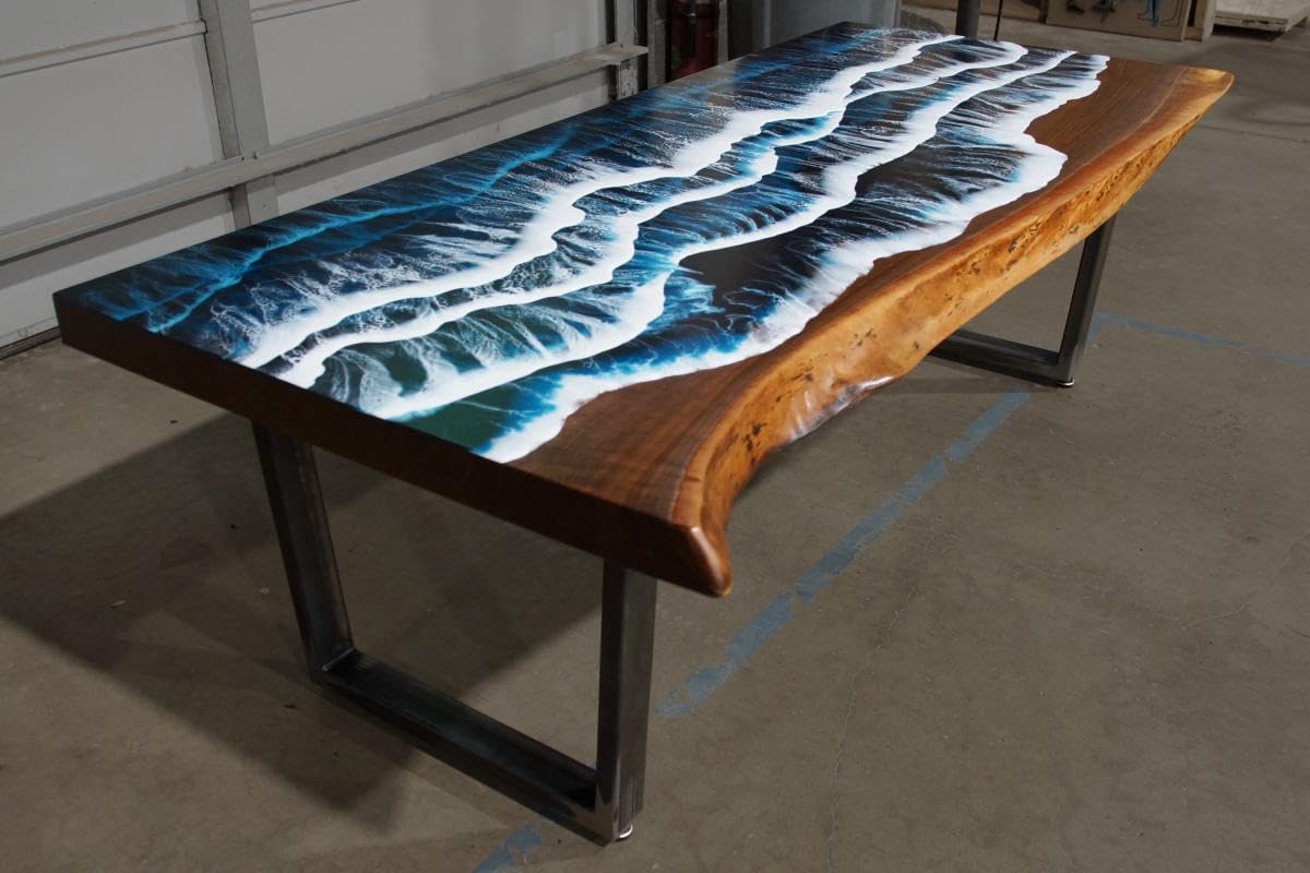 Customized Large Epoxy Table, Multi Ocean Beach Look, Resin Dining Table for 2, 4, 6, 8, Epoxy Coffee Table, Living Room Table, Home décor