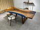 Large Indoor Blue Island Look Epoxy Resin River Dining Table Coffee Table End Table Wooden Table Living Room Table Bar Counter Home Décor