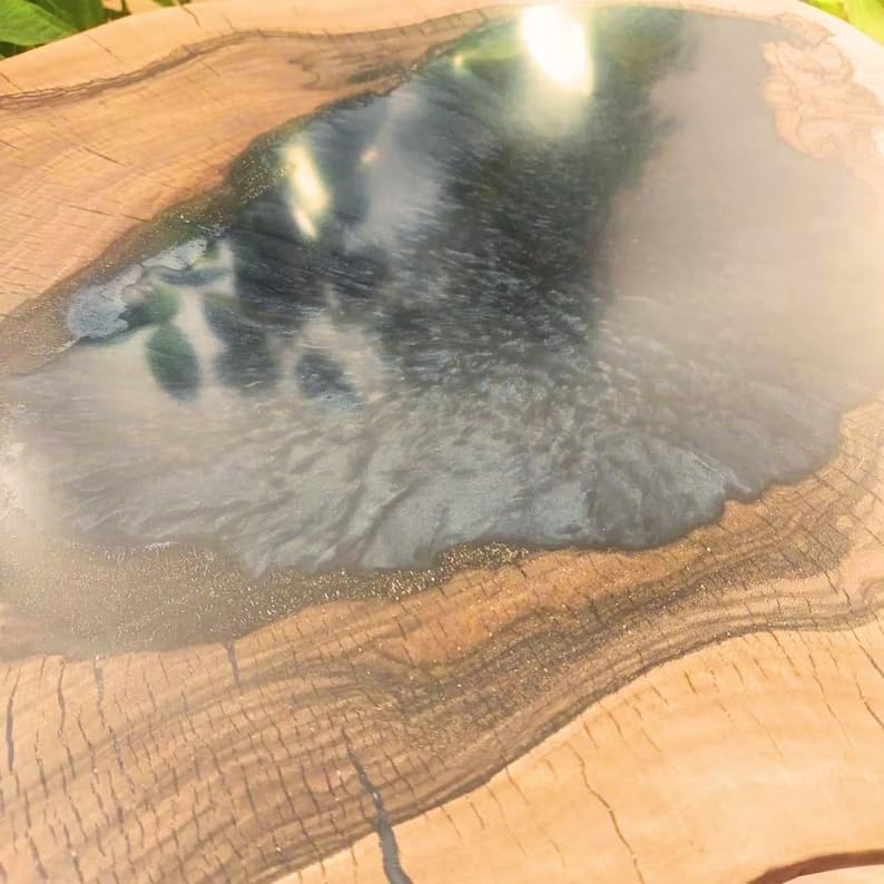 Natural Wood Resin Epoxy Beautiful Mini Lake Look Table Coastal Table Top Dining Table Coffee Table Luxury Table Unique Epoxy Table Home Décor Side/End Table