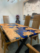 Customized Large Epoxy Table,Blue Ocean River Look, Resin Dining Table for 2, 4, 6, 8, Epoxy Coffee Table, Living Room Table, Home décor
