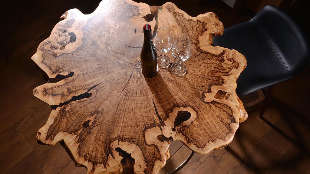 Custom Made Round Live Edge Table Wooden Dining Table Coffee Table End Table Epoxy Table Bar Counter Top Resin Living Room Table Wooden Table Patio Table