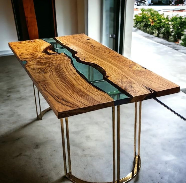 Custom Dark Wood with Single Look Resin Table Epoxy Dining Table Coffee Table End Table Bar Counter Top Living Room Table Wall Art Wooden Table