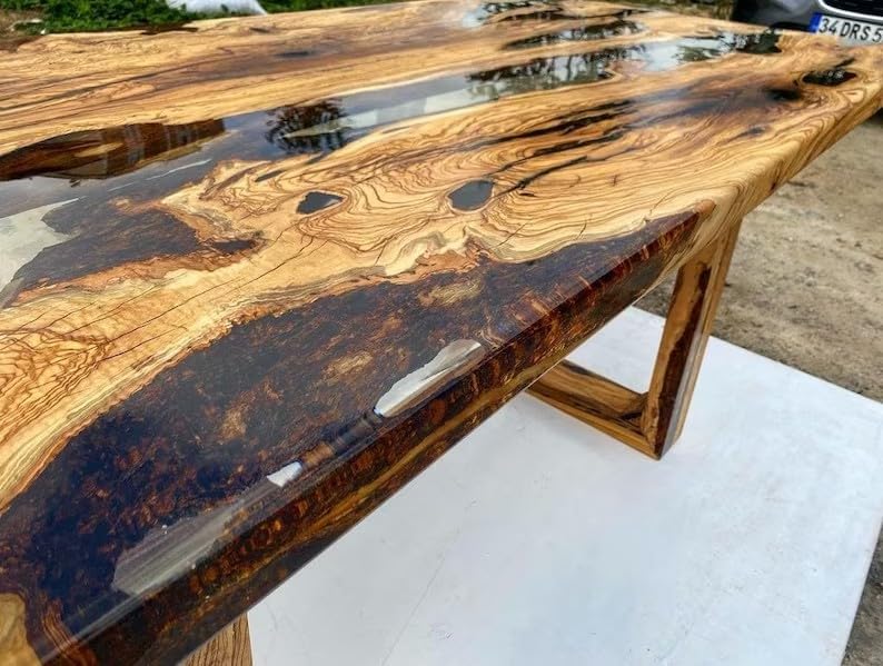 Unique Customized Crystal Clear Resin Table Dining Table Living Room Table Epoxy Table for 2, 4, 6, 8 Wooden Table Side/End Table Patio Table Home Décor Bar Table