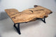 TUZECH Large Indoor Unique Live Edge Wooden Table Resin Dining Table Epoxy Coffee Table Living Room Table Side Table Epoxy Table Top Home Décor Bar Counter