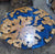 TUZECH Customized Resin Epoxy Round Table Top, Clear Blue Epoxy Resin, Coffee Table Design, Resin Table, Luxury Decor Table, Walnut Table, Wooden Resin Table