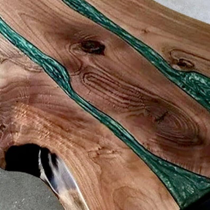 Large Indoor Realistic Wooden Green Multi River Table Epoxy Resin Dining Table Coffee Table End Table Walnut Table Living Room Table Bar Counter Home Décor Side Table