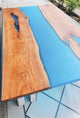 TUZECH Natural Wood Resin Epoxy Unique Blue River Look Table Coastal Table Top Dining Table Coffee Table Side/End Table Home Décor