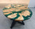 TUZECH Large Indoor Epoxy Coffee Table Wooden Olive Dark Green River Table Side/End Table Living Room Table for 2, 4, 6, 8 Epoxy Dining Table Patio Table Home Decor