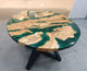 TUZECH Large Indoor Epoxy Coffee Table Wooden Olive Dark Green River Table Side/End Table Living Room Table for 2, 4, 6, 8 Epoxy Dining Table Patio Table Home Decor