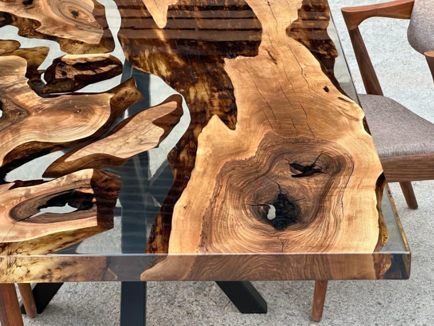 Personalized Solid Wood Transparent Resin Dining Table Coffee Table Console Table Patio Table Living Room Table End Table Side Table Bar Counter Table Home Decor