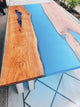 TUZECH Natural Wood Resin Epoxy Unique Blue River Look Table Coastal Table Top Dining Table Coffee Table Side/End Table Home Décor