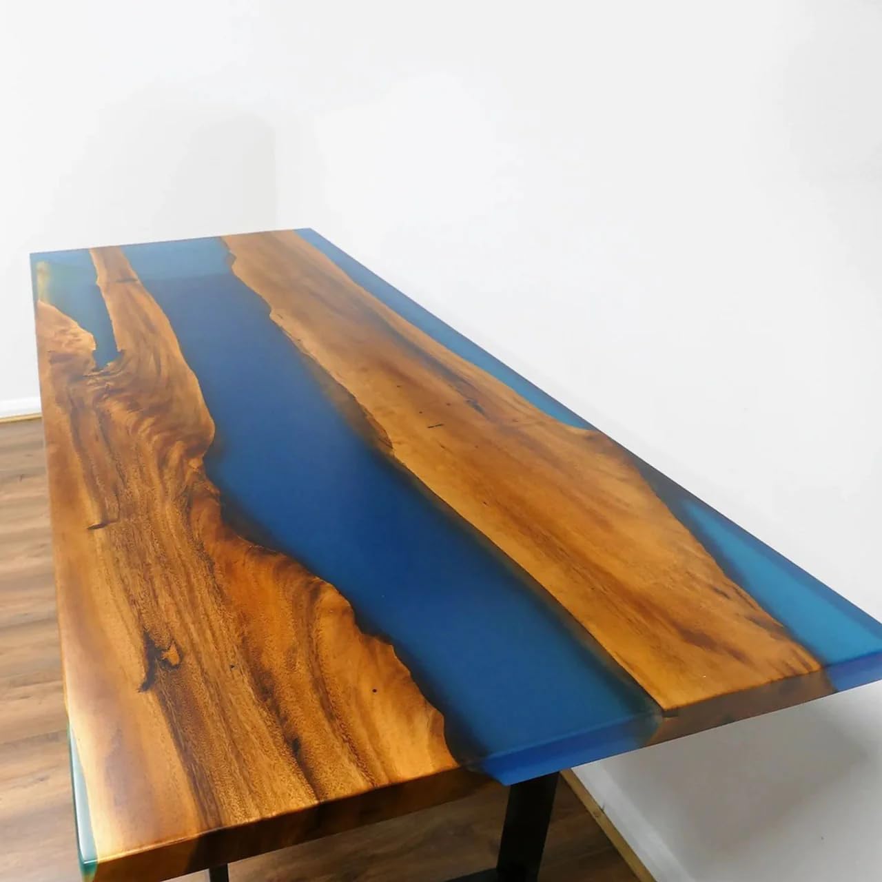 Customized Large Epoxy Table, Classic Wooden Blue, Resin Dining Table for 2, 4, 6, 8, Epoxy Coffee Table, Living Room Table, Home décor