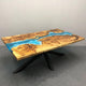 TUZECH Custom Made Unique River Wave Table Epoxy Dining Table for 2, 4, 6, 8 Resin Coffee Table Living Room Table Epoxy Table Top Home Décor Bar Counter