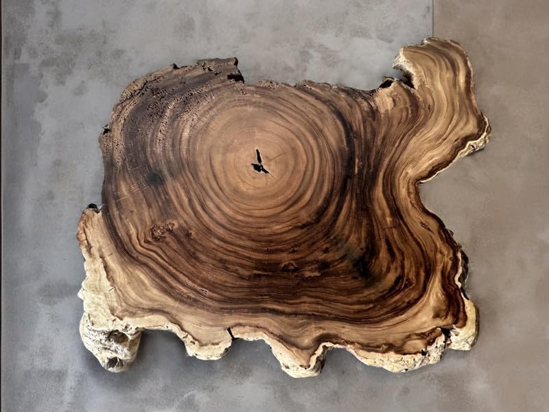 TUZECH Natural Classic Acacia Wood Round Coffee Table Wooden Table Side/End Table Living Room Table for 2, 4, 6, 8 Resin Console Table Epoxy Table Patio Table Home Decor