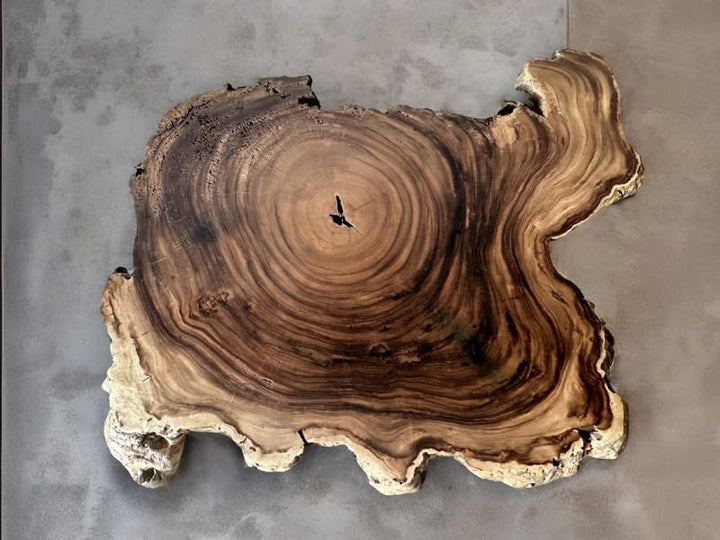 TUZECH Natural Classic Acacia Wood Round Coffee Table Wooden Table Side/End Table Living Room Table for 2, 4, 6, 8 Resin Console Table Epoxy Table Patio Table Home Decor