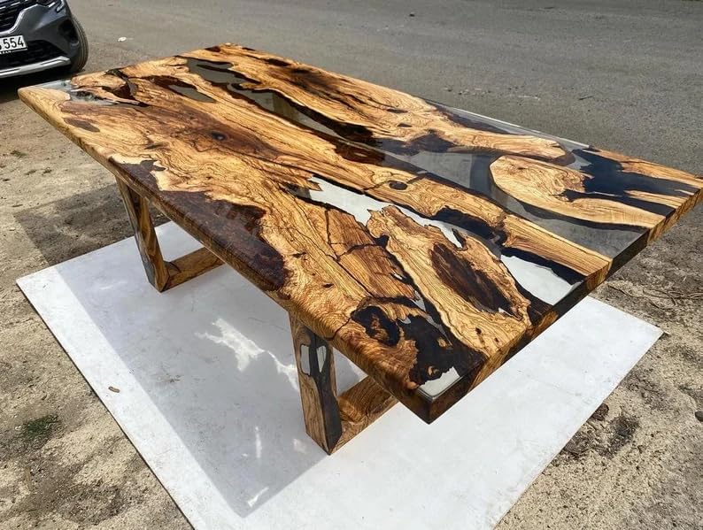 Unique Customized Crystal Clear Resin Table Dining Table Living Room Table Epoxy Table for 2, 4, 6, 8 Wooden Table Side/End Table Patio Table Home Décor Bar Table
