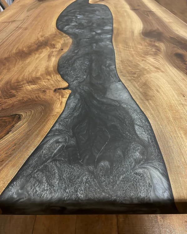 Midnight Mosaic Gray Epoxy Resin Dining Table Coffee Table Live Edge Table Living Room Table Console Table Patio Table Kitchen Table End Table Side Table Home Décor