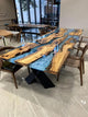 Large Indoor Blue River Wave Dining Table Epoxy Coffee Table Living Room Table Epoxy Table Top Wooden Table Home Décor Conference Table Patio Table