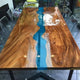 TuzechCustom Made Resin Epoxy Round Table Top, Unique Blue River Look, Coffee Table Design, Resin Table, Luxury Decor Table, Walnut Table, Wooden Resin Table,