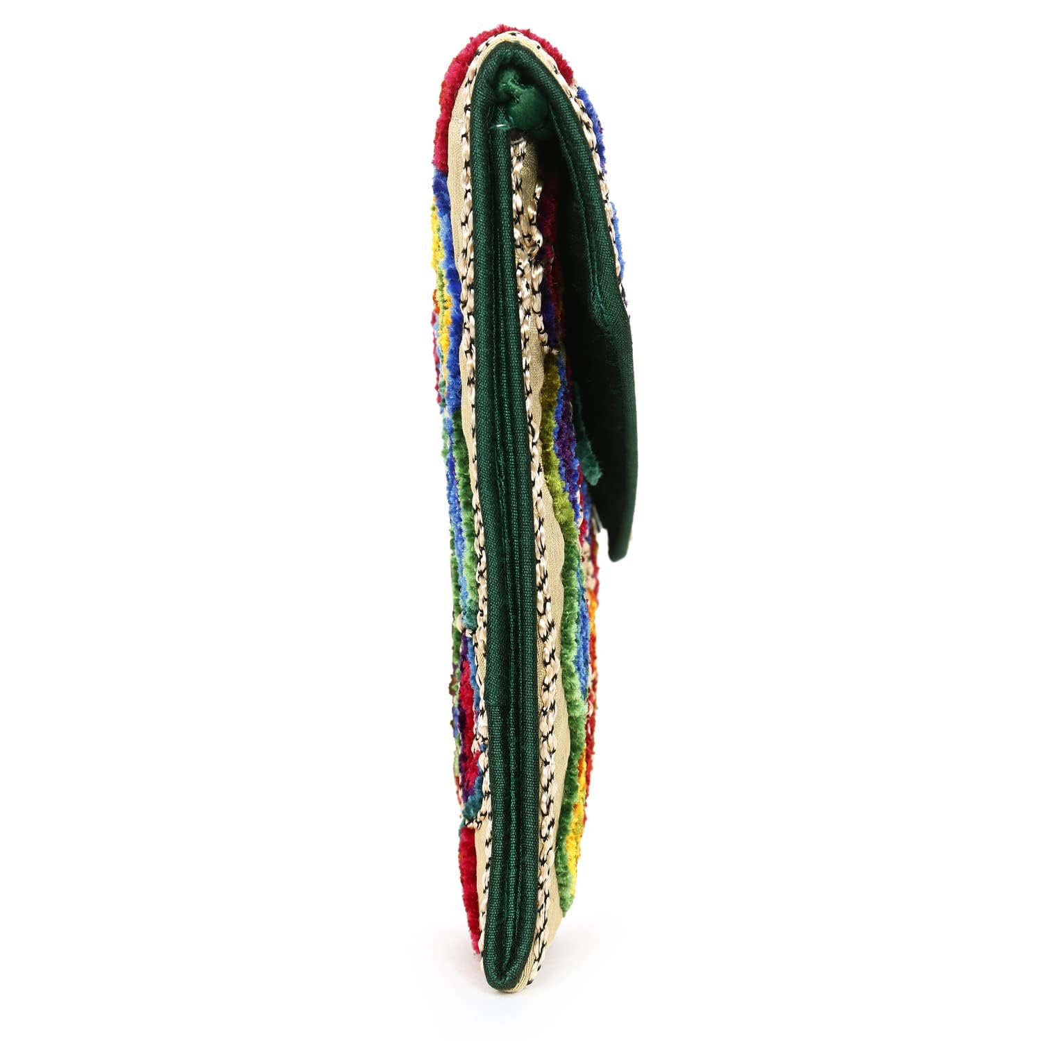 Embroidery Banjara Sling Bag Fold Over Multicoloure Clutch Purse With Beads Handle For Women And Girls Stylish & Trendy Look Gift Party Wedding Carry